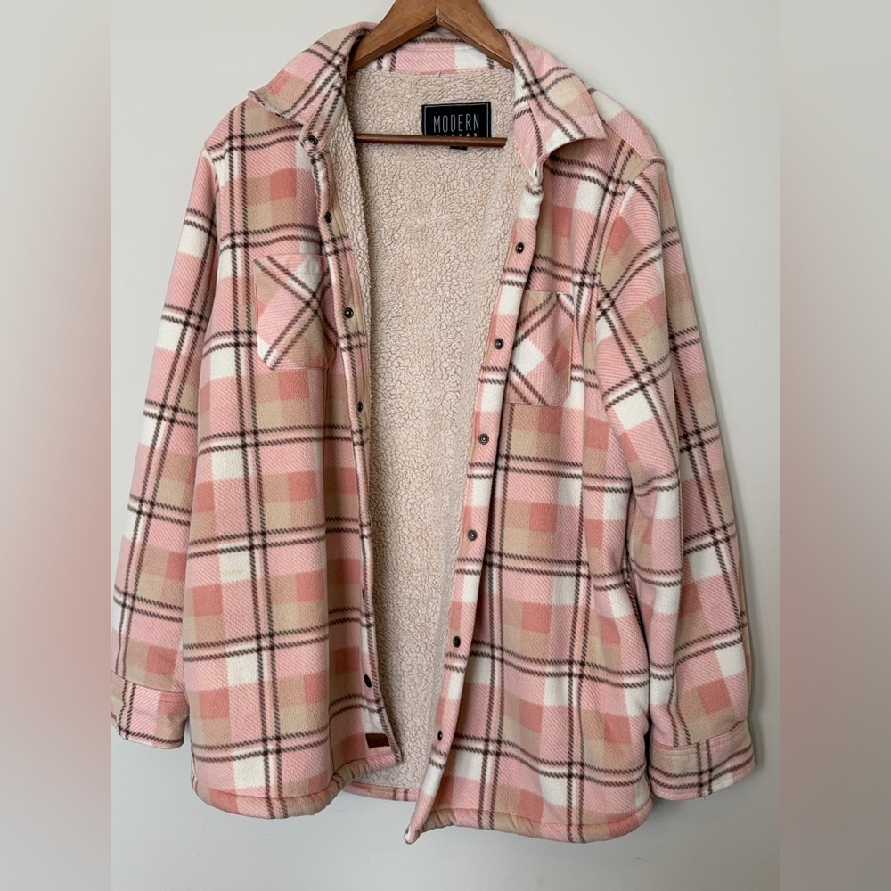 Women's Pink Plaid Jacket 2XL